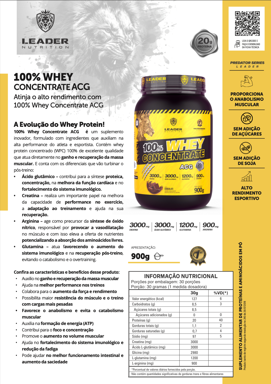 100% Whey ACG - 900g